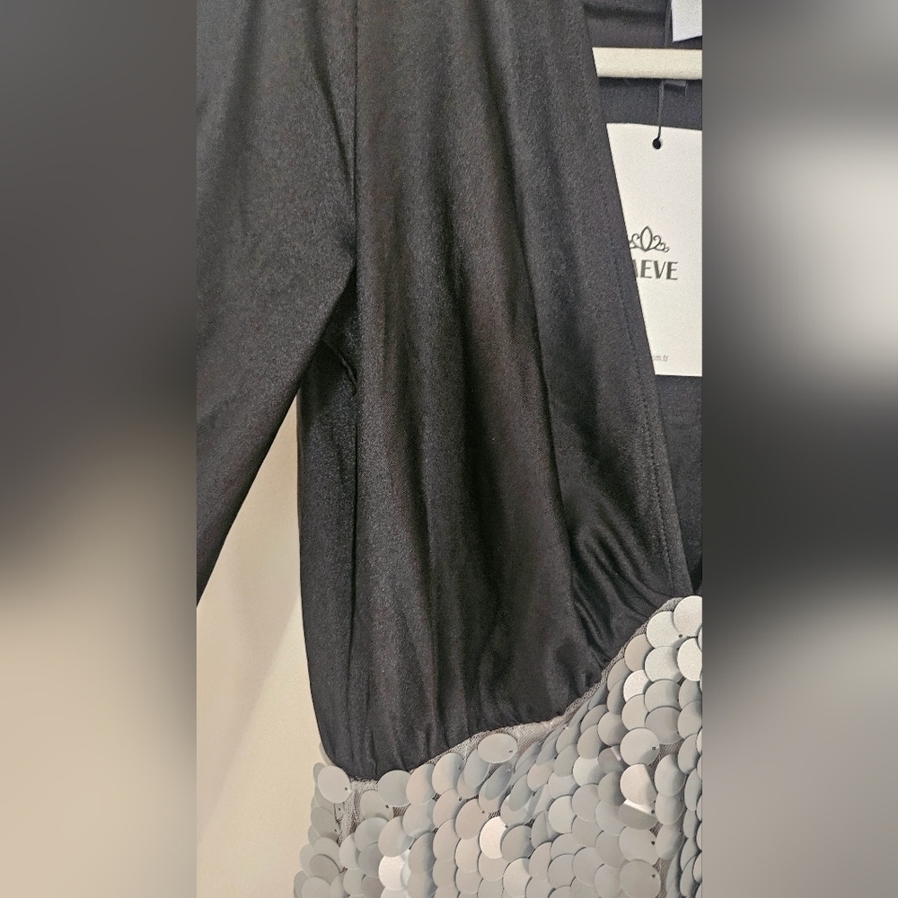 NWT Maeve Black & Silver Sequin Mini Dress XS Party Cocktail Holiday - Picture 11 of 16